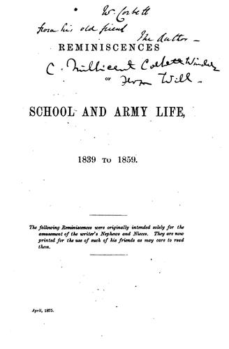Reminiscences of school and army life, 1839 to 1859