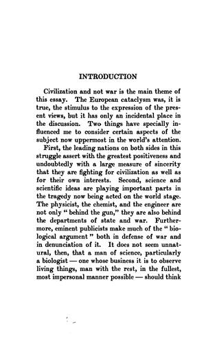 War, science and civilization
