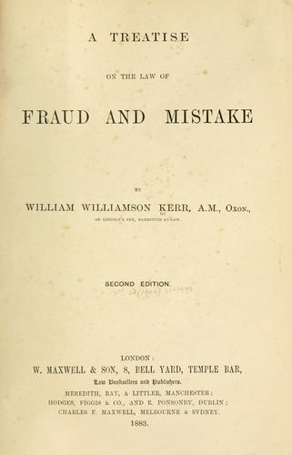A treatise on the law of fraud and mistake