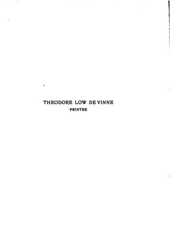 Theodore Low De Vinne, printer