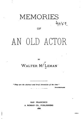 Memories of an old actor