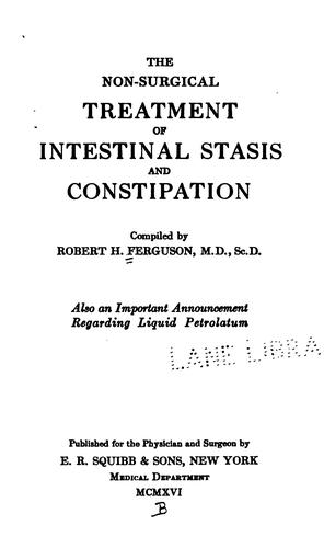 The non-surgical treatment of intestinal stasis and constipation