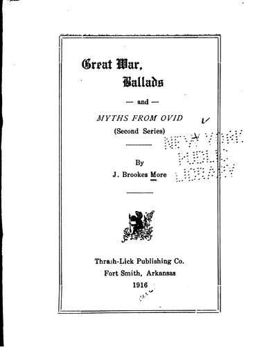 Great war ballads