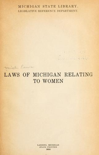 Laws of Michigan relating to women