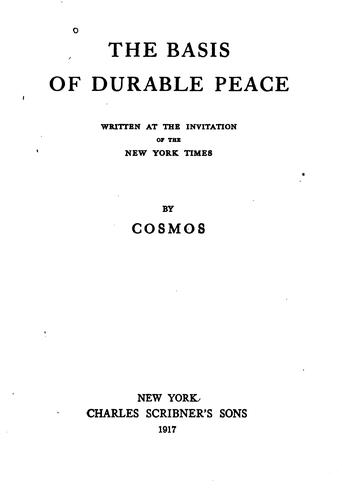 The basis of durable peace