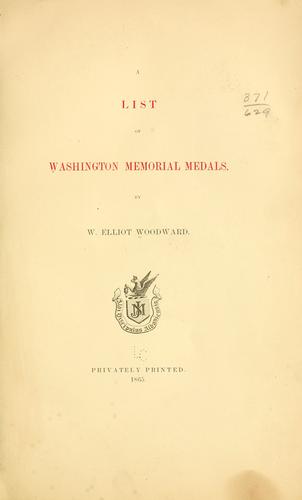 A list of Washington memorial medals