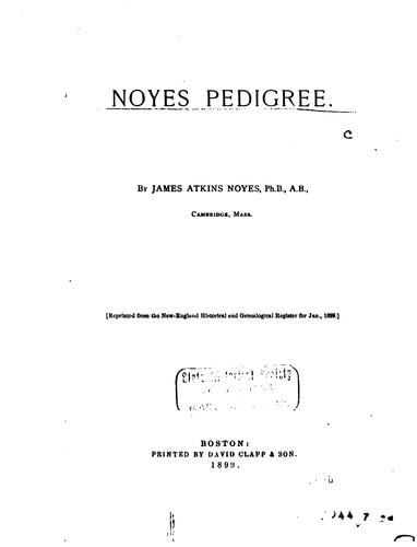 Noyes pedigree