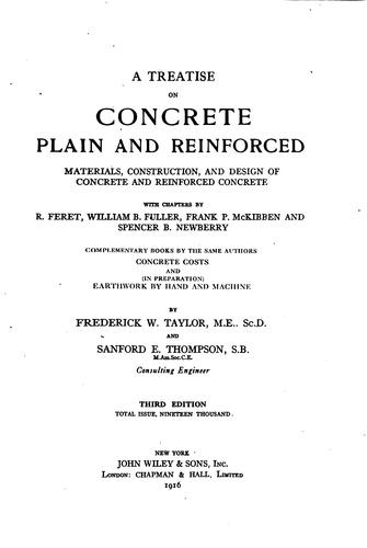 A treatise on concrete, plain and reinforced