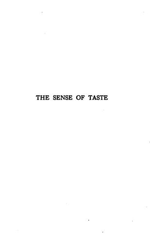 ... The sense of taste