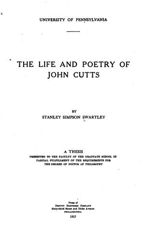 The life and poetry of John Cutts