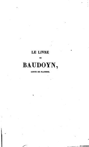 Le livre de Baudoyn, conte de Flandre