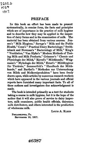 Principles and practice of milk hygiene