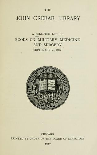 A selected list of books on military medicine and surgery