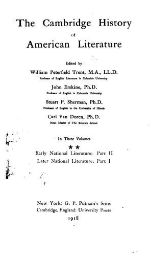 The Cambridge history of American literature