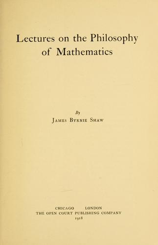 Lectures on the philosophy of mathematics