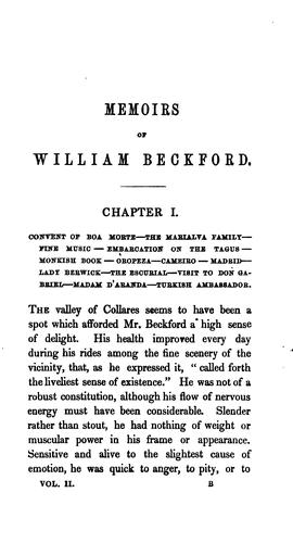 Memoirs of William Beckford of Fonthill