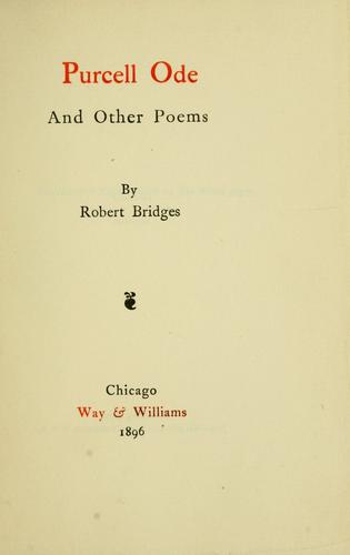 Purcell ode, and other poems
