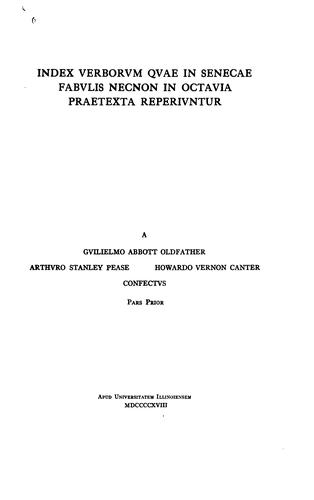 Index verborvm qvae in Senecae fabvlis necnon in Octavia praetexta reperivntur