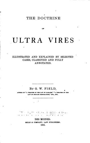 The doctrine of ultra vires