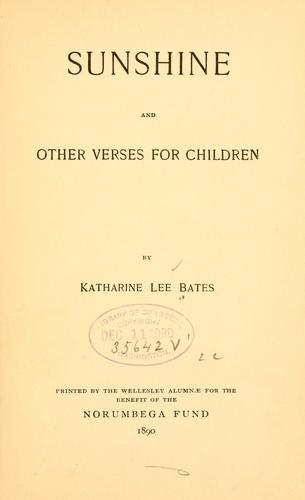 Sunshine, and other verses for children