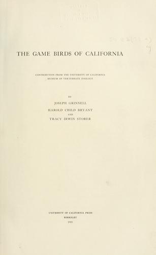 The game birds of California ..