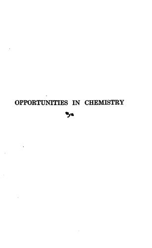 Opportunities in chemistry