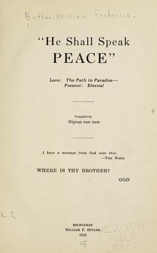 "He shall speak peace."