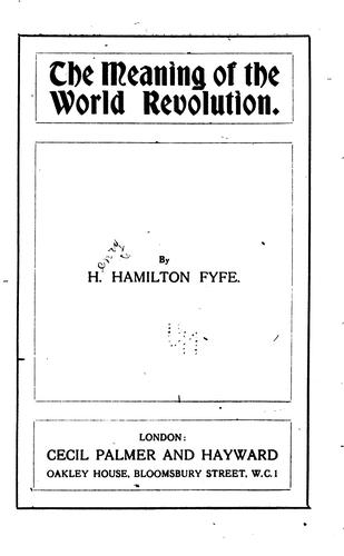 The meaning of the world revolution
