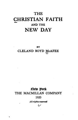 The Christian faith and the new day