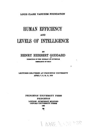 Human efficiency and levels of intelligence