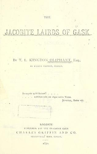 The Jacobite lairds of Gask