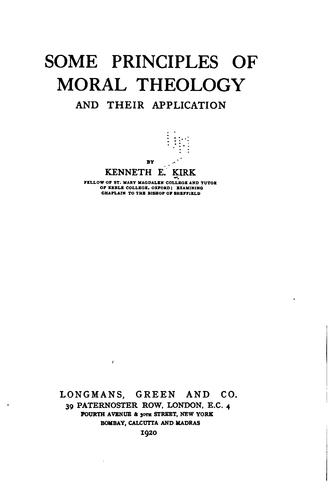 Some principles of moral theology and their application