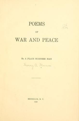 Poems of war and peace