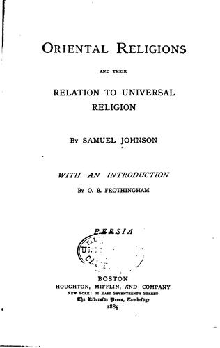 Oriental religions and their relation to universal religion : India