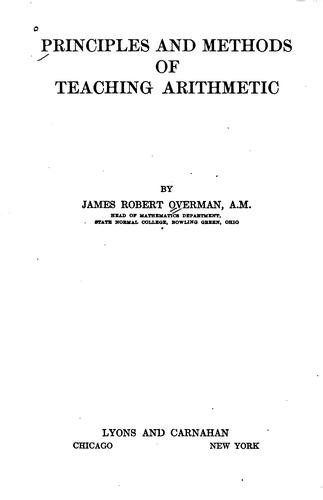 Principles and methods of teaching arithmetic
