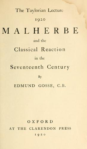 Malherbe and the classical reaction in the seventeenth century