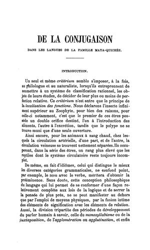 De la conjugaison dans les langues de la famille mayaquichée