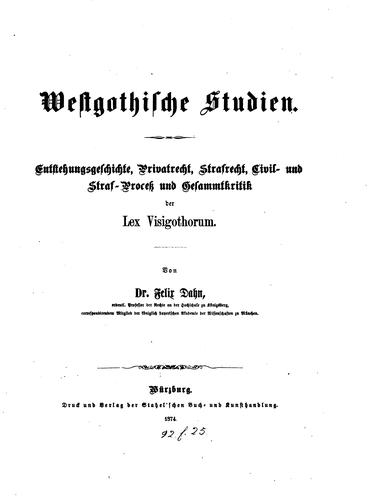 Westgothische Studien