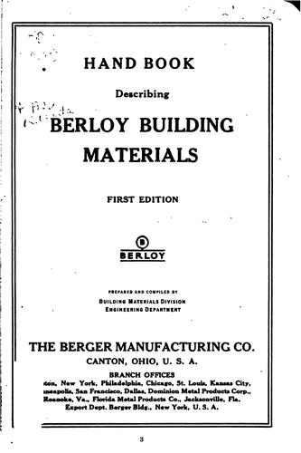 Hand book describing Berloy building materials