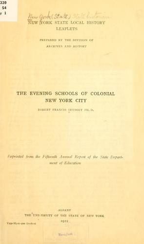 The evening schools of colonial New York City