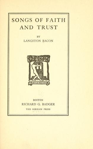 Songs of faith and trust