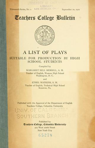 A list of plays suitable for production by high school students