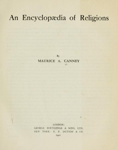 An encyclopaedia of religions