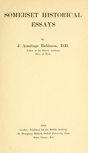 Somerset historical essays