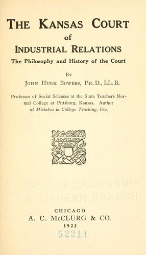 The Kansas court of industrial relations