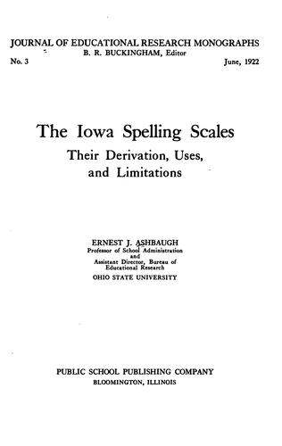 The Iowa spelling scales