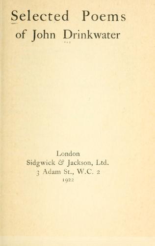 Selected poems of John Drinkwater