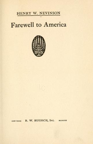 Farewell to America