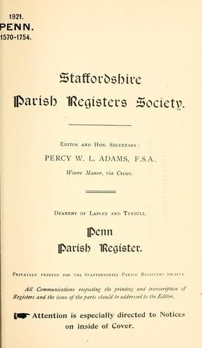 Penn parish register [1570-1754]