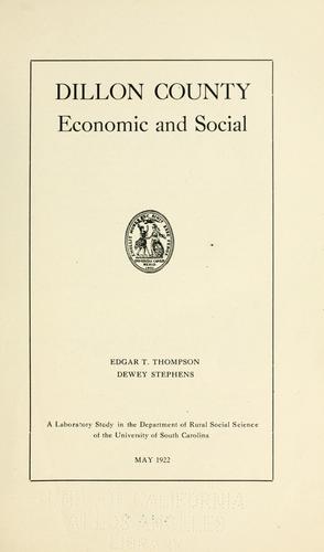 Dillon County, economic and social